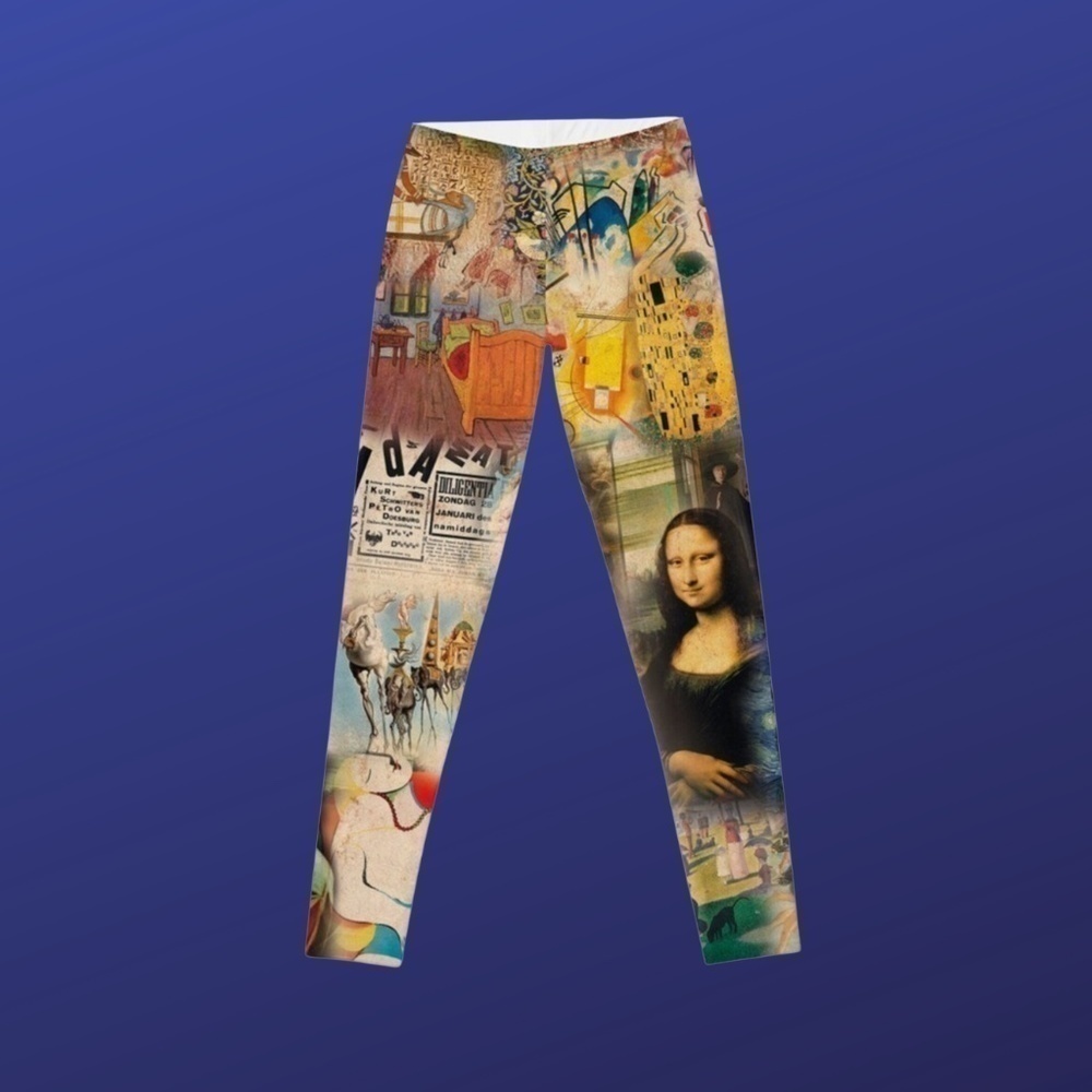 Sinais VELASCO "History of Art” Women’s Leggings, MULTICOLOR, Size Small, NWOT
